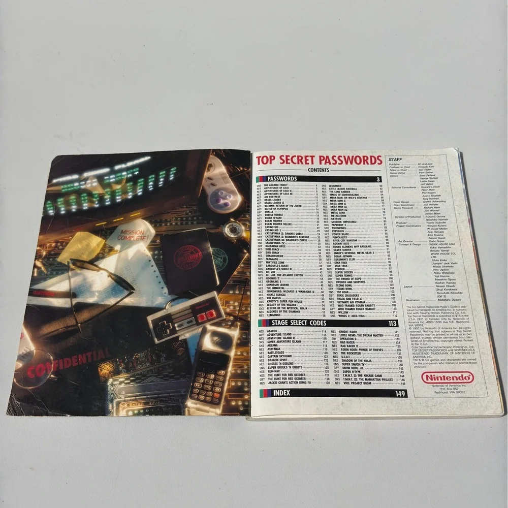 Nintendo Top Secret Passwords Players Guide 1992 NES SNES Game Boy Vintage Book